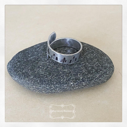 Pine Trees Wrap Ring