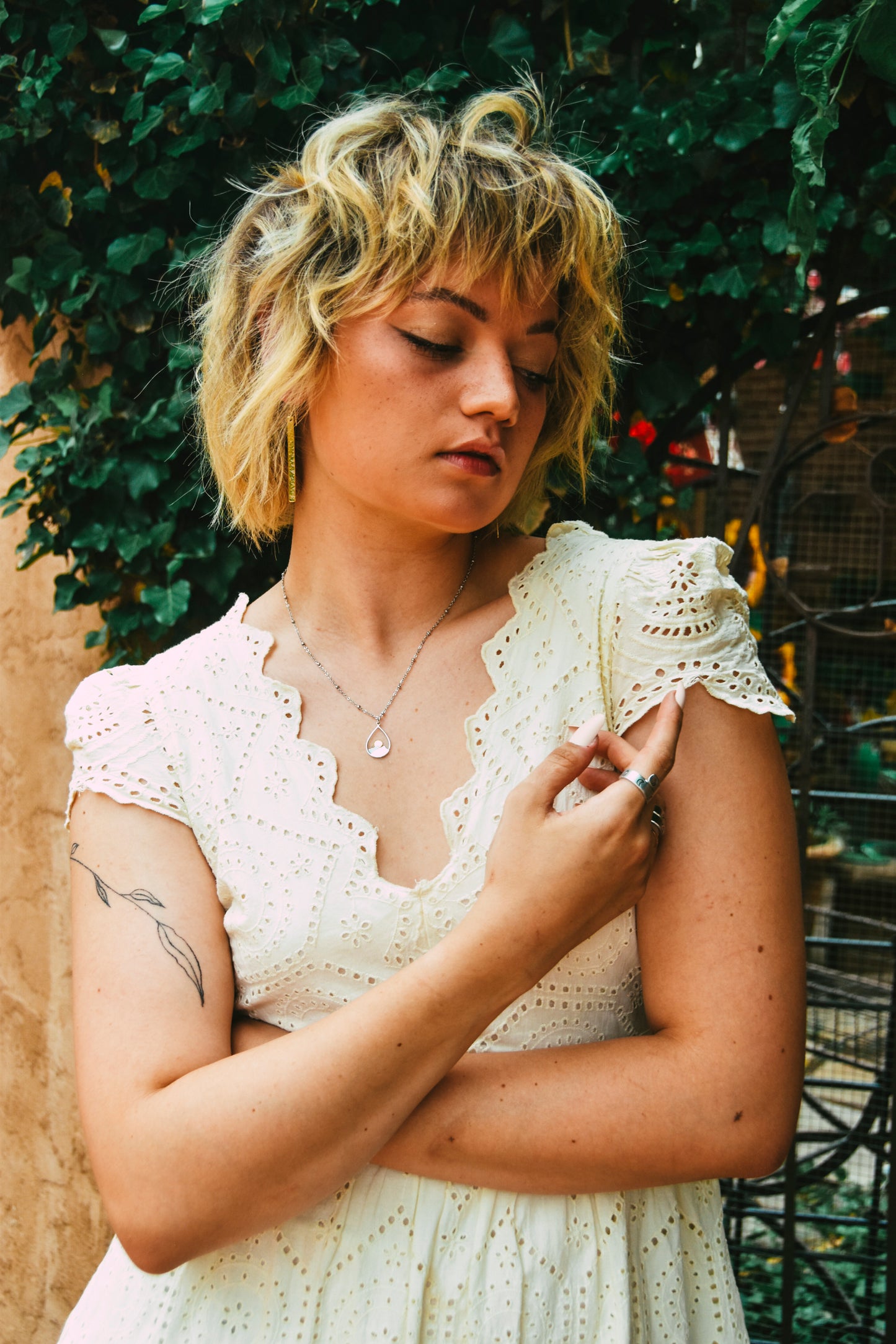 Sun & Mountain Teardrop Necklace
