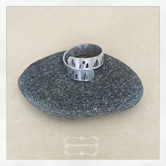 Pine Trees Wrap Ring